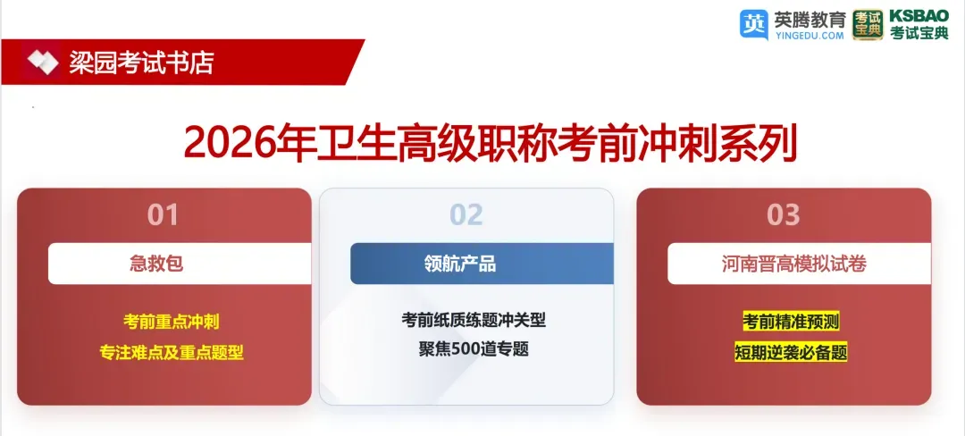 考试宝典2026年卫生高级职称冲刺系列:晋高模拟试卷,针对不同考区属性,精准把握趋势,帮助轻松晋高!-第15张图片-四季读书网 考试宝典2026年卫生高级职称冲刺系列:晋高模拟试卷,针对不同考区属性,精准把握趋势,帮助轻松晋高!-第15张图片-四季读书网