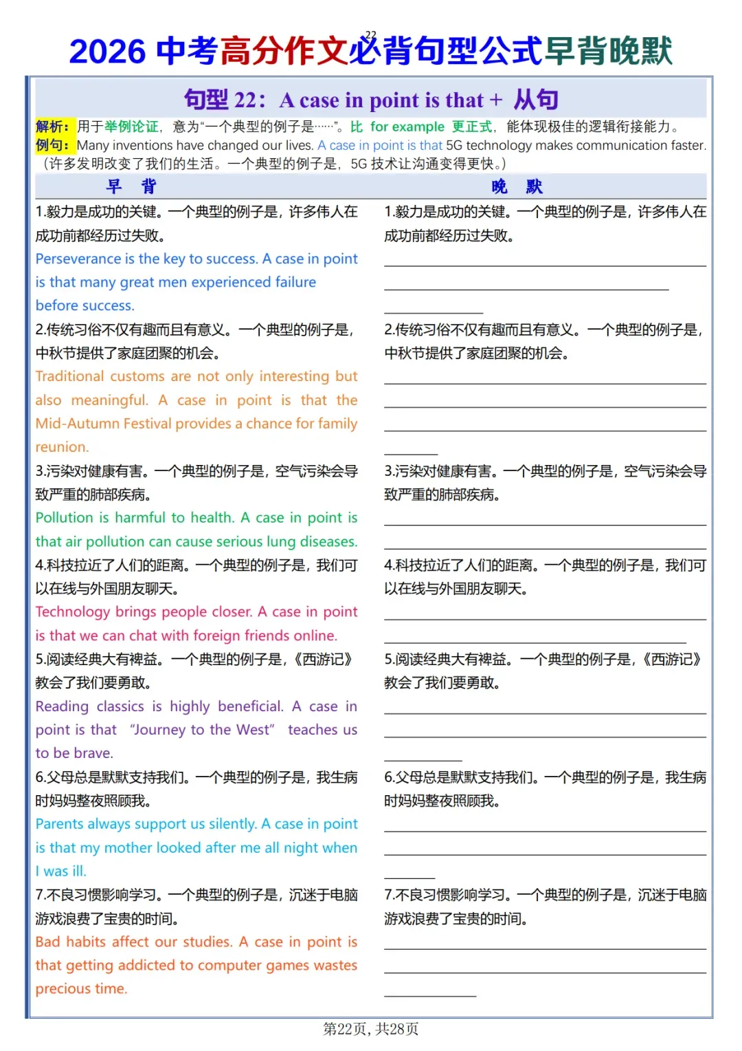 中考高分作文必背句型公式早背晚默-第22张图片-四季读书网