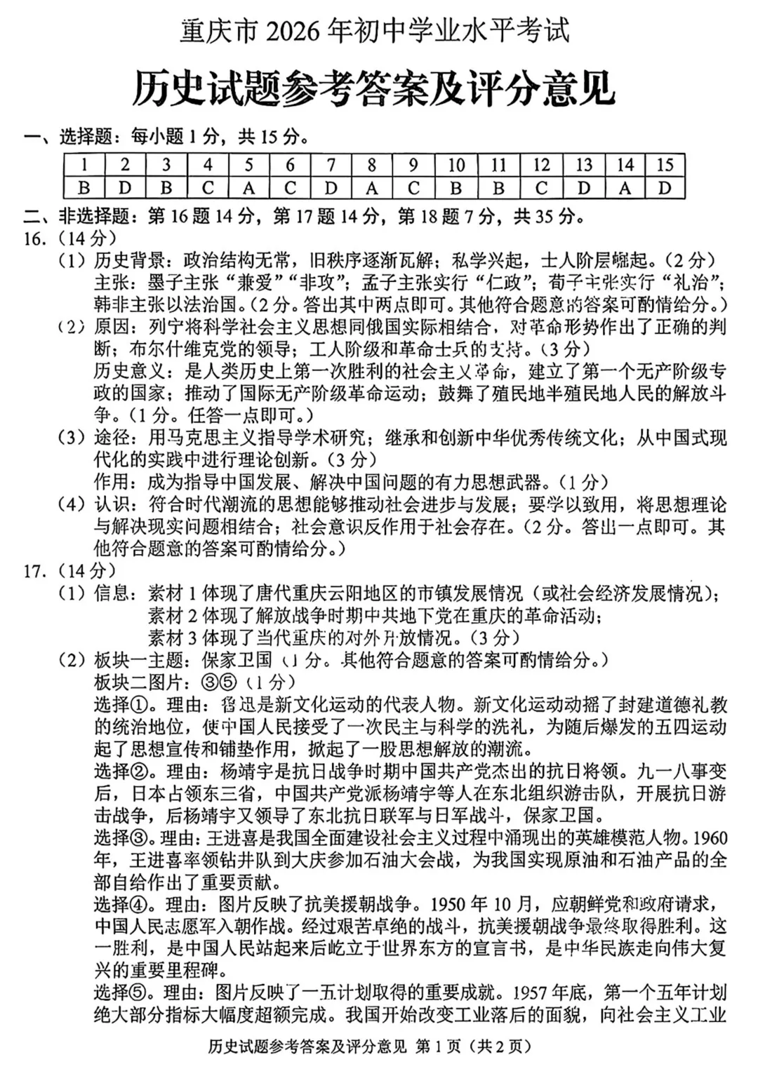 2026年中考历史真题试卷及答案新鲜出炉,还未考试的地区赶紧看看!-第27张图片-四季读书网