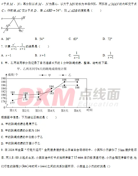 2026山东中考「数学」真题!-第5张图片-四季读书网