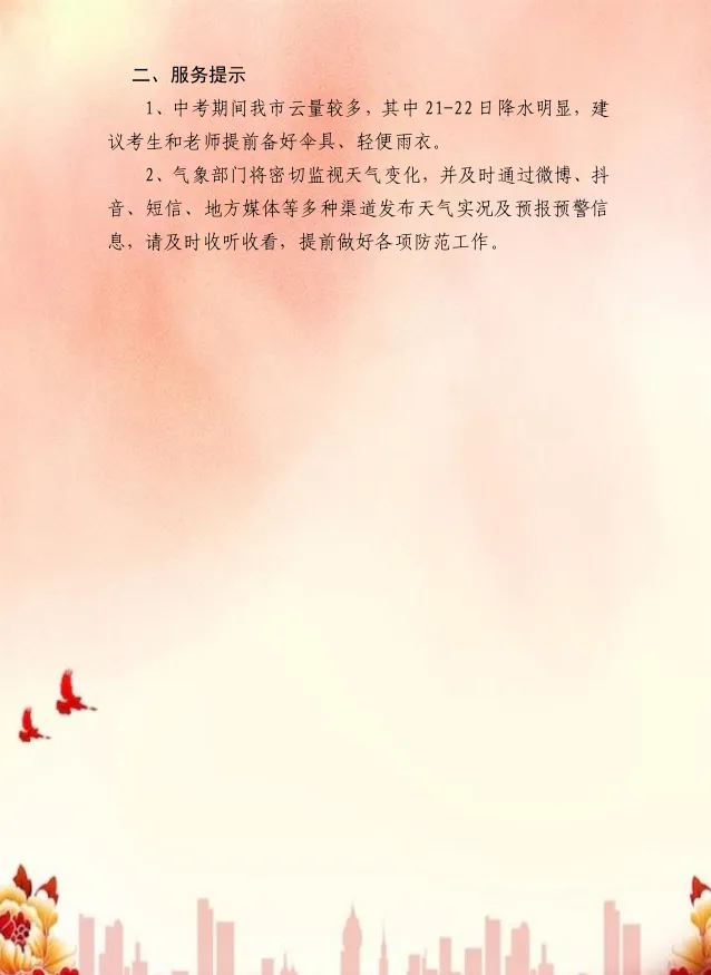 中考天气预报(6月19日)-第3张图片-四季读书网 中考天气预报(6月19日)-第3张图片-四季读书网
