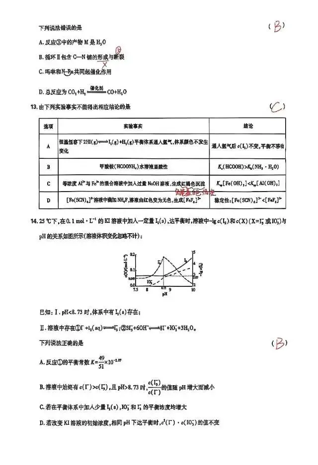 高考化学真题答案出来了-第4张图片-四季读书网