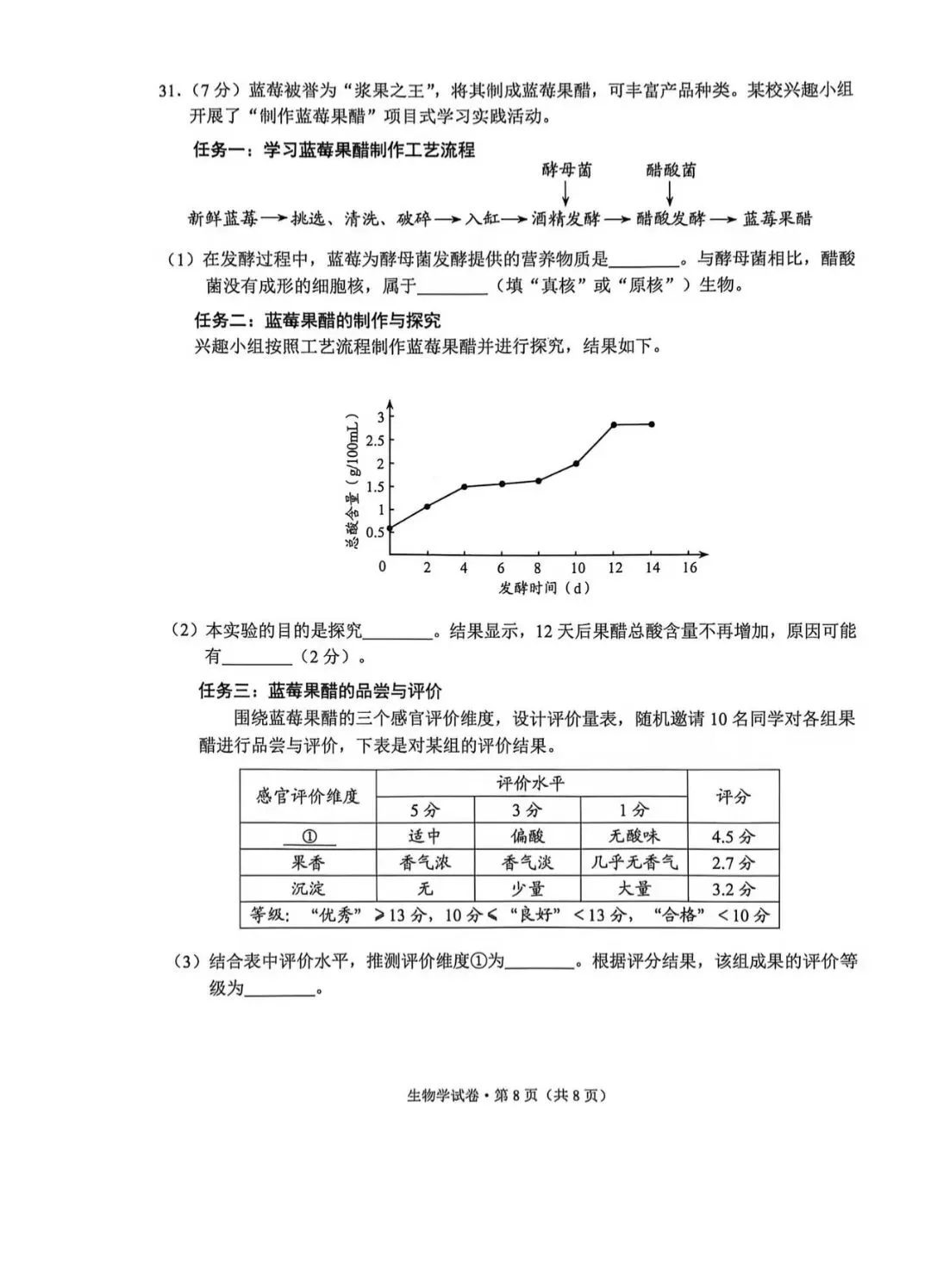 2026 年云南中考 生物 试卷及答案-第14张图片-四季读书网