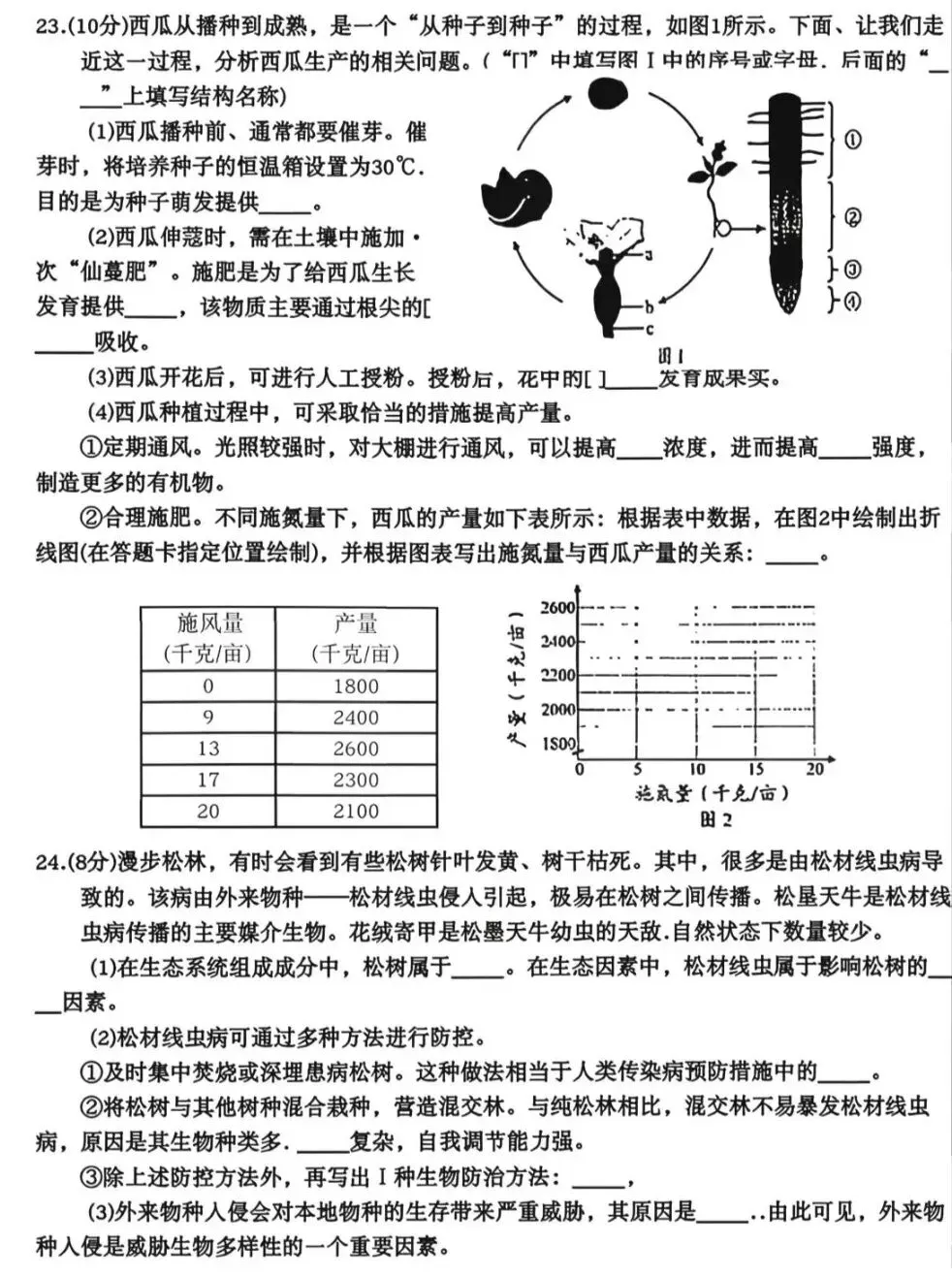2026山东省统考生物中考真题试卷+参考答案 有pdf文档-第7张图片-四季读书网 2026山东省统考生物中考真题试卷+参考答案 有pdf文档-第7张图片-四季读书网