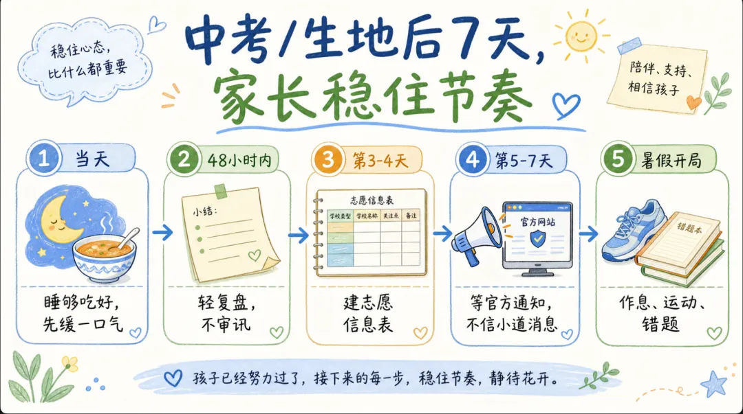中考最后一天、生地会考也收官:接下来这7天,家长最该做的是“稳住节奏-第1张图片-四季读书网 中考最后一天、生地会考也收官:接下来这7天,家长最该做的是“稳住节奏-第1张图片-四季读书网