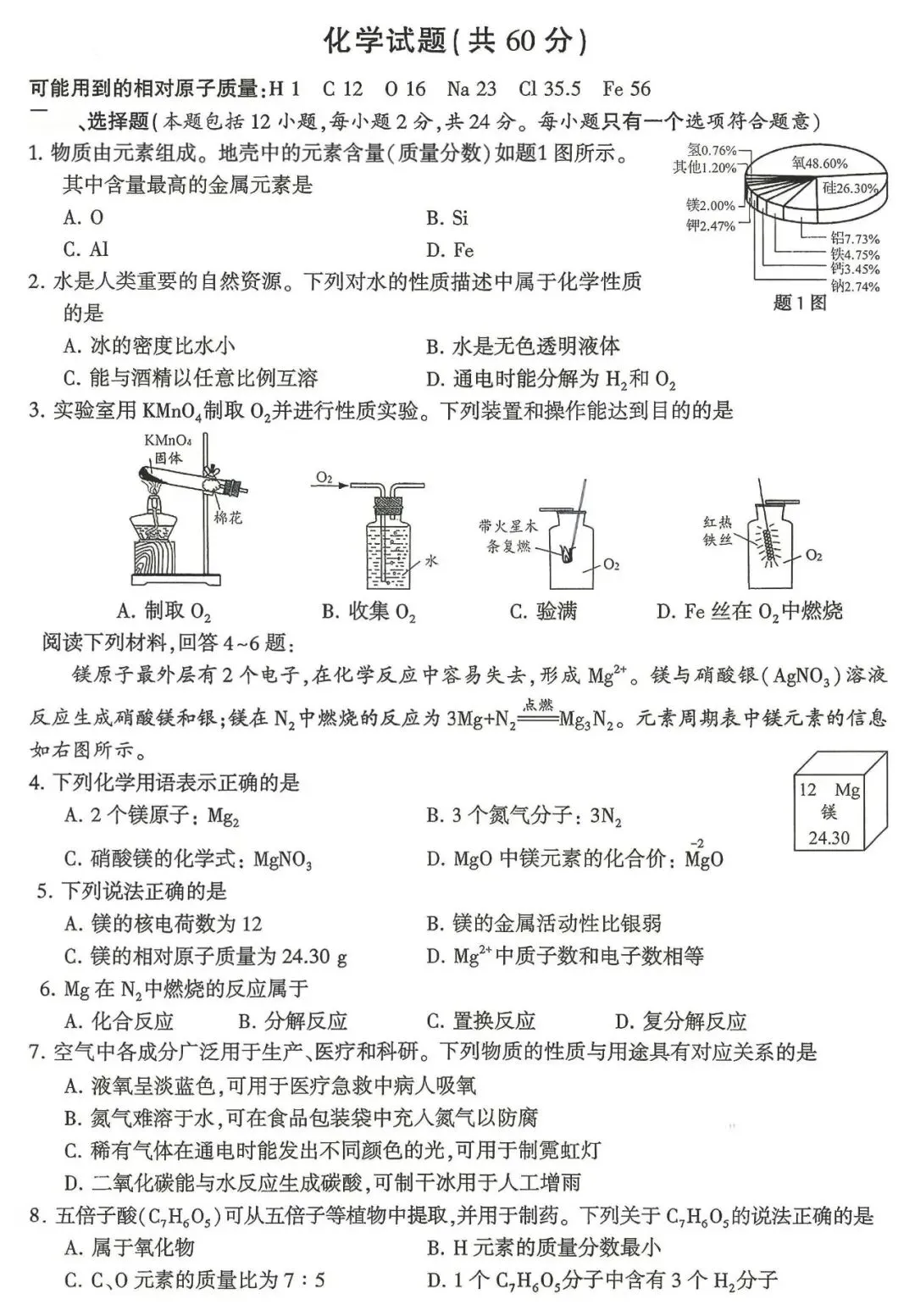 【中考真题】2026年江苏省连云港市中考化学试题(分享打印版 )-第1张图片-四季读书网