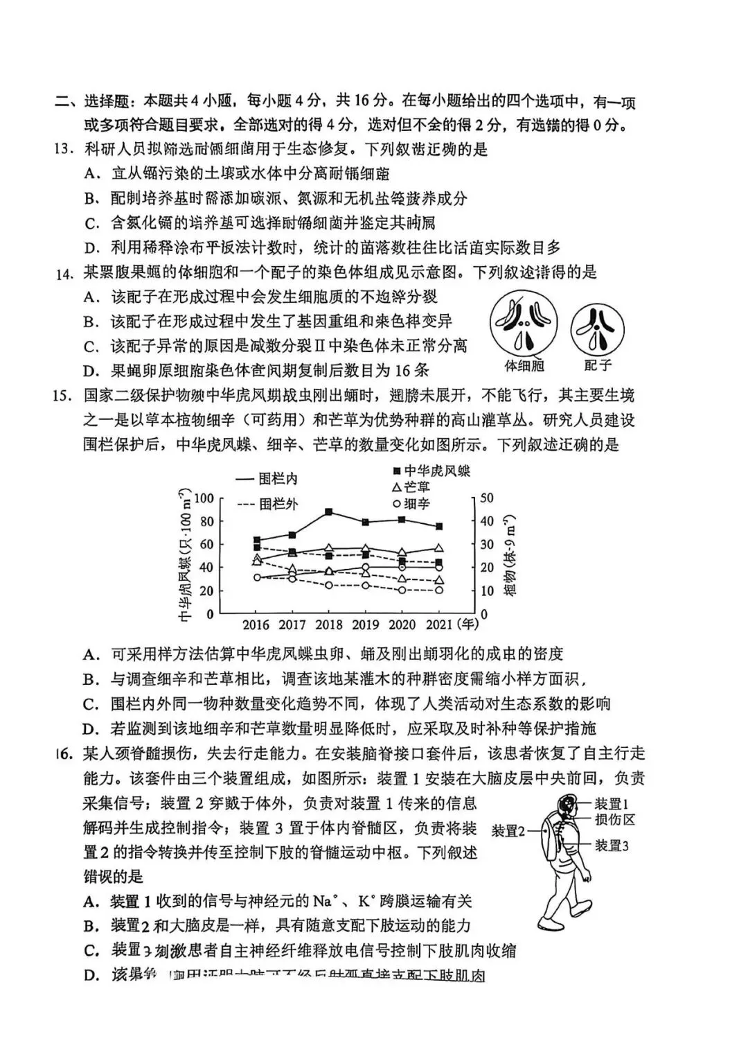 2026年湖南高考生物试卷及答案-第6张图片-四季读书网