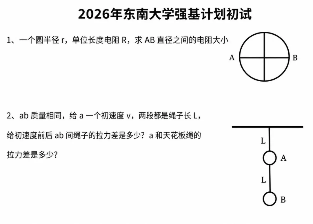 10校2026年强基初试真题及入围分数线-第21张图片-四季读书网