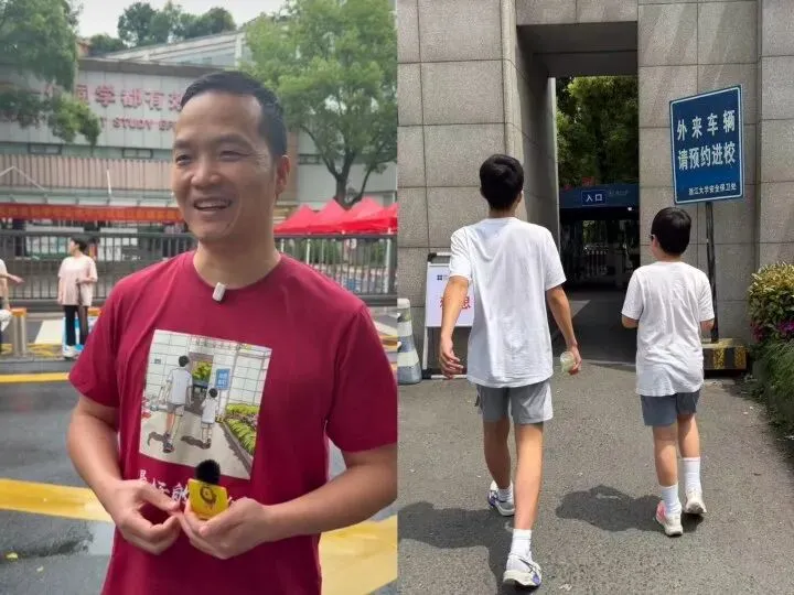 刚刚,杭州中考开考!全市10万余名考生雨中奔赴考场,有小学生打着石膏来加油,有爸爸从非洲赶回来陪孩子考试-第12张图片-四季读书网