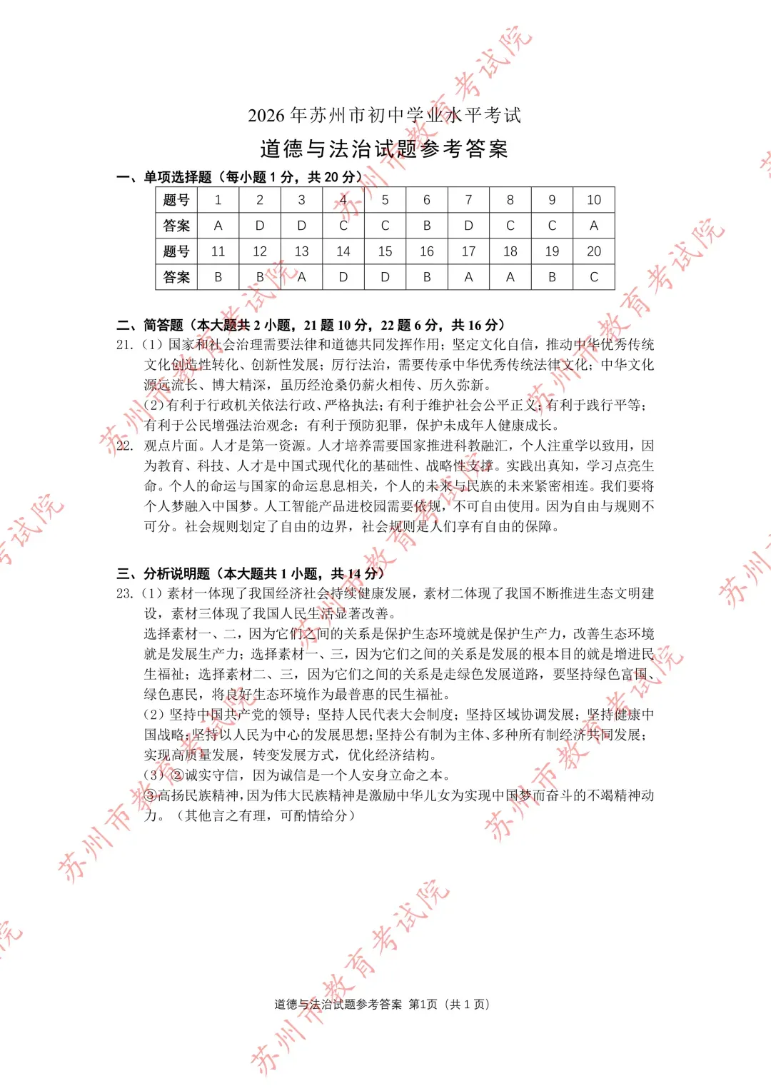 权威发布|2026张家港中考各科试卷+答案来了!-第60张图片-四季读书网