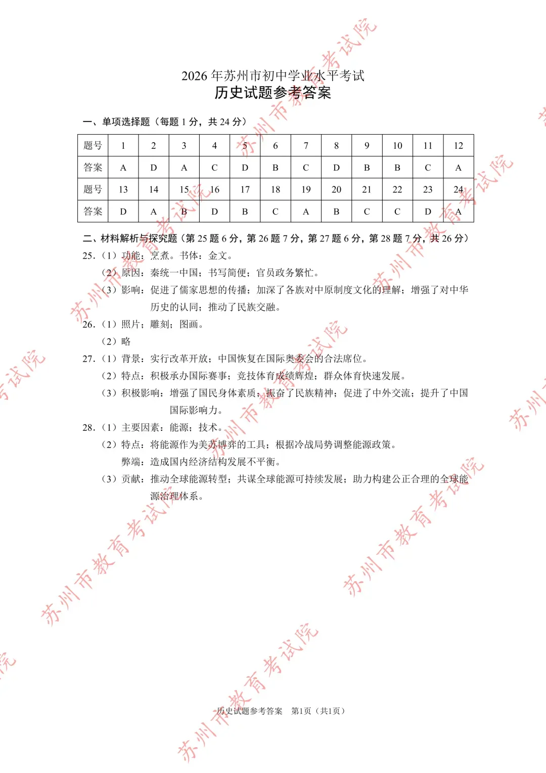权威发布|2026张家港中考各科试卷+答案来了!-第67张图片-四季读书网