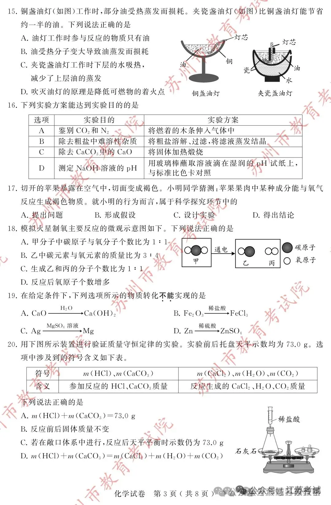 2026年苏州市中考化学试卷-第3张图片-四季读书网 2026年苏州市中考化学试卷-第3张图片-四季读书网