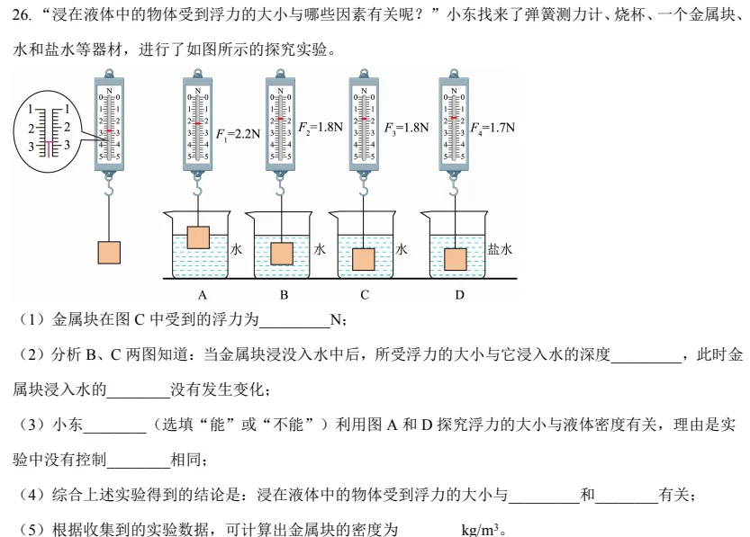 松柏中学八下物理期末真题拆解|6 道高频原题梳理思路 + 易错点全整理-第4张图片-四季读书网 松柏中学八下物理期末真题拆解|6 道高频原题梳理思路 + 易错点全整理-第4张图片-四季读书网
