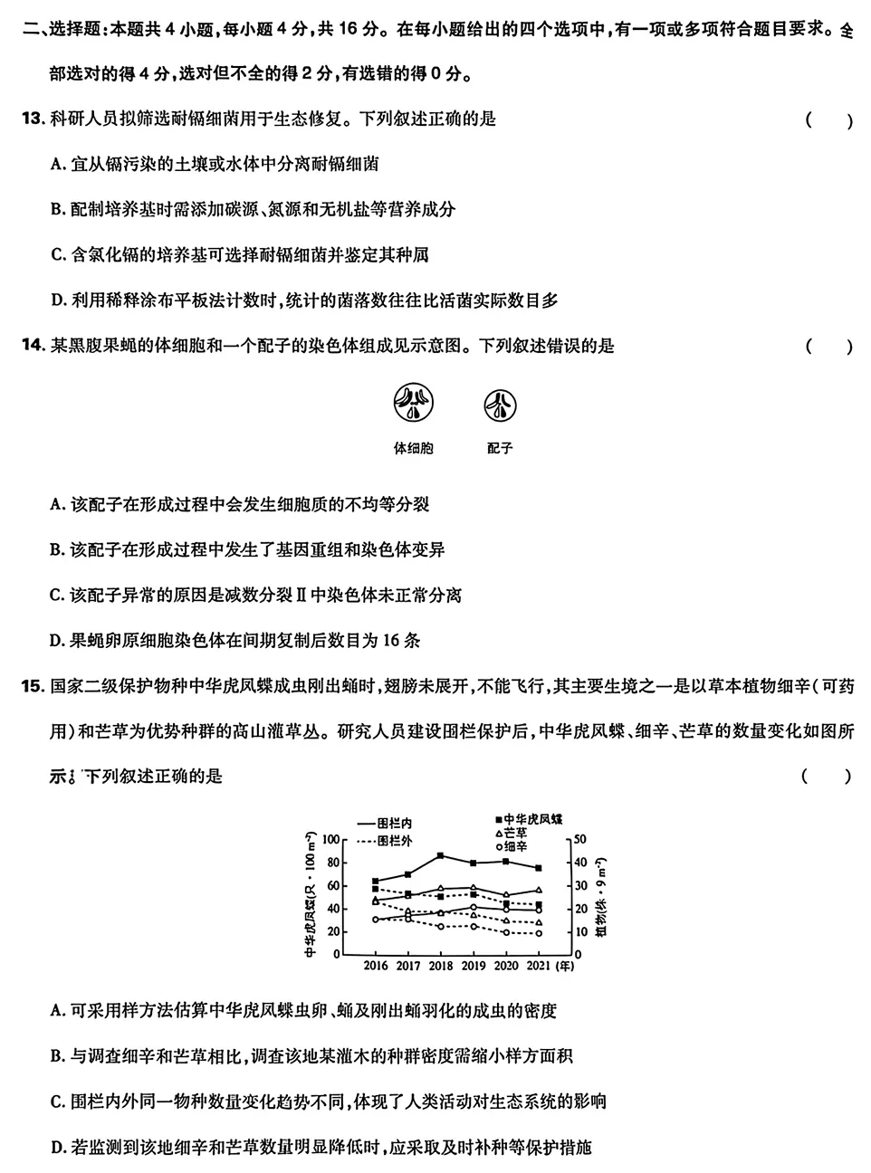 2026年湖南高考生物真题试卷-第4张图片-四季读书网 2026年湖南高考生物真题试卷-第4张图片-四季读书网