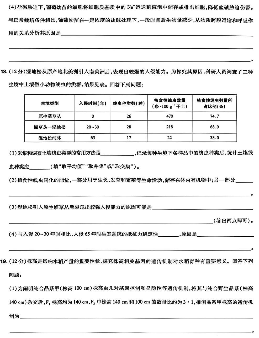 2026年湖南高考生物真题试卷-第6张图片-四季读书网 2026年湖南高考生物真题试卷-第6张图片-四季读书网