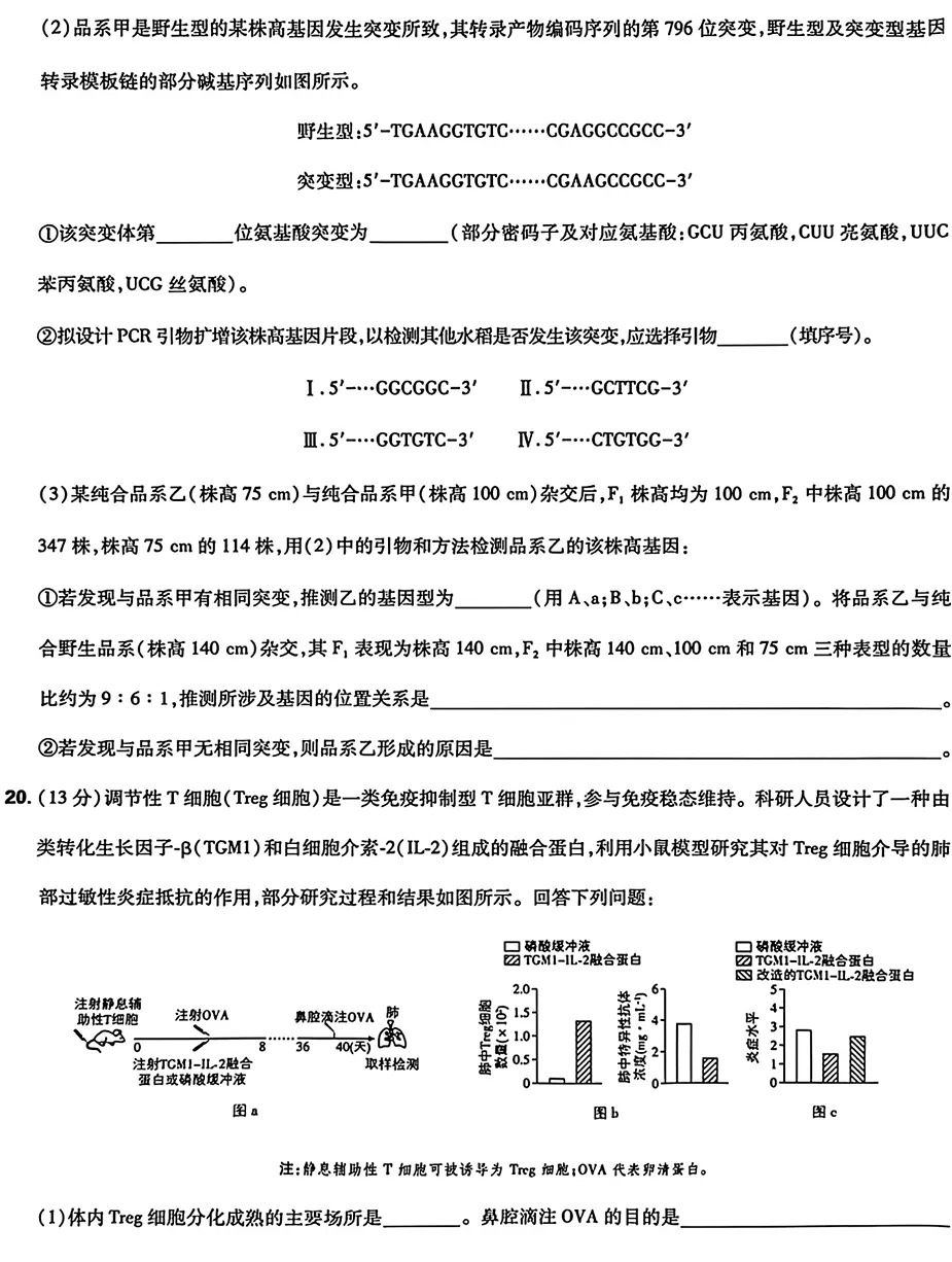 2026年湖南高考生物真题试卷-第7张图片-四季读书网 2026年湖南高考生物真题试卷-第7张图片-四季读书网