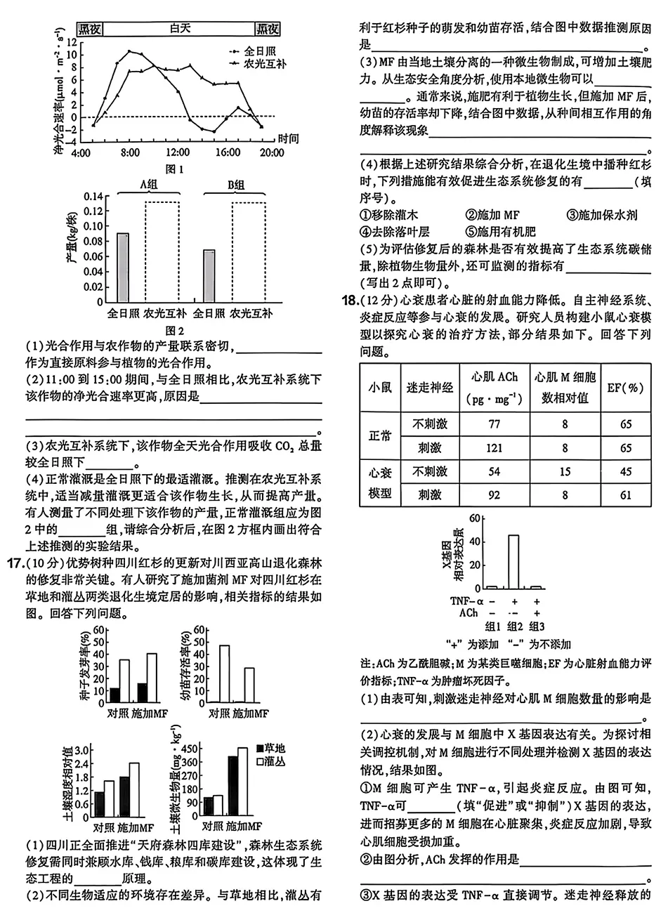 2026年四川高考生物真题试卷-第3张图片-四季读书网 2026年四川高考生物真题试卷-第3张图片-四季读书网