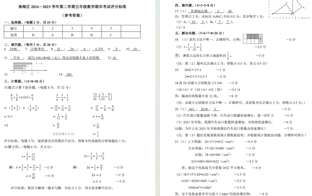 考试倒计时!佛山中小学近3年期末真题+答案在线免费下载→-第8张图片-四季读书网