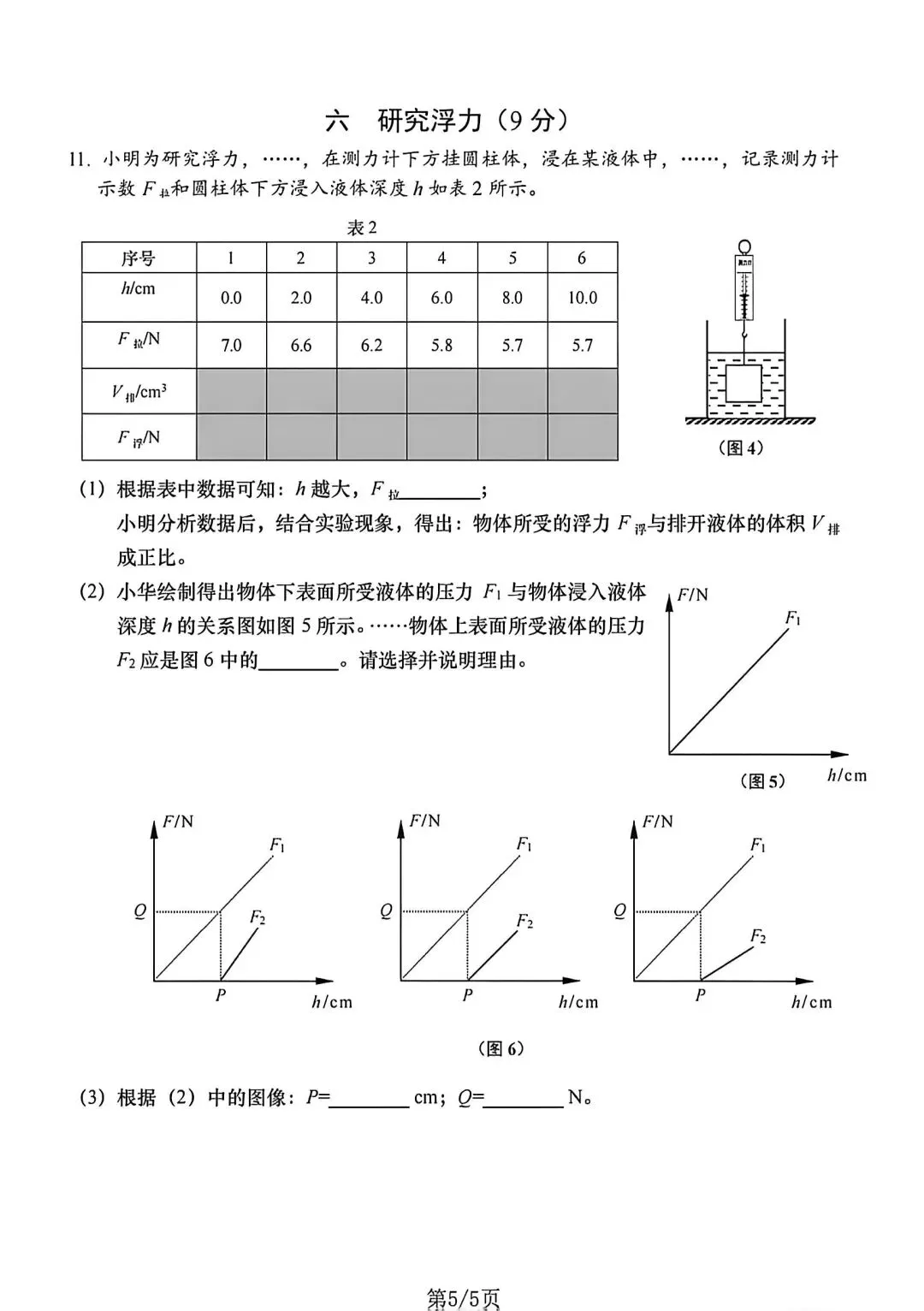 2026上海中考物理试卷-第5张图片-四季读书网