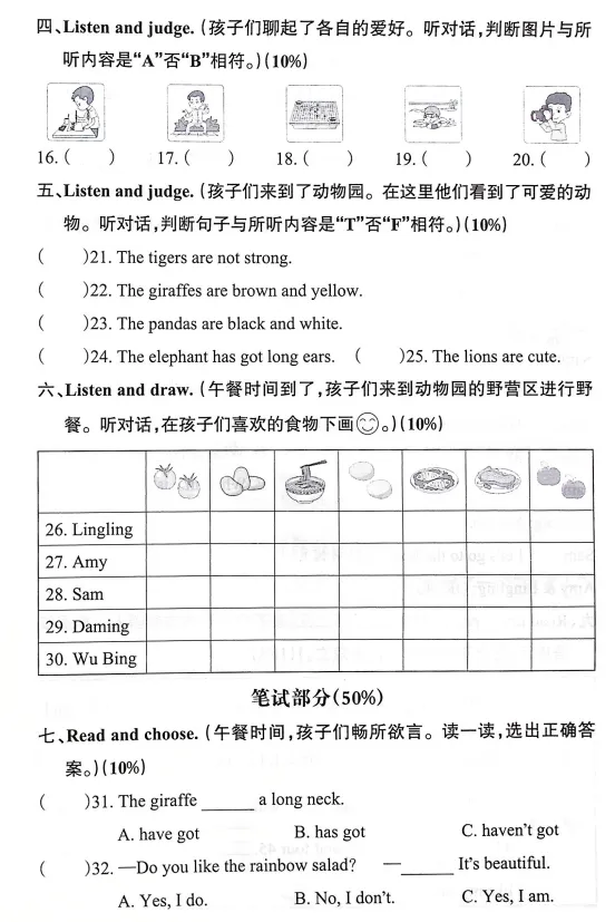 26春外研版英语3-6年级下册《期末试卷》·可下载-第3张图片-四季读书网 26春外研版英语3-6年级下册《期末试卷》·可下载-第3张图片-四季读书网