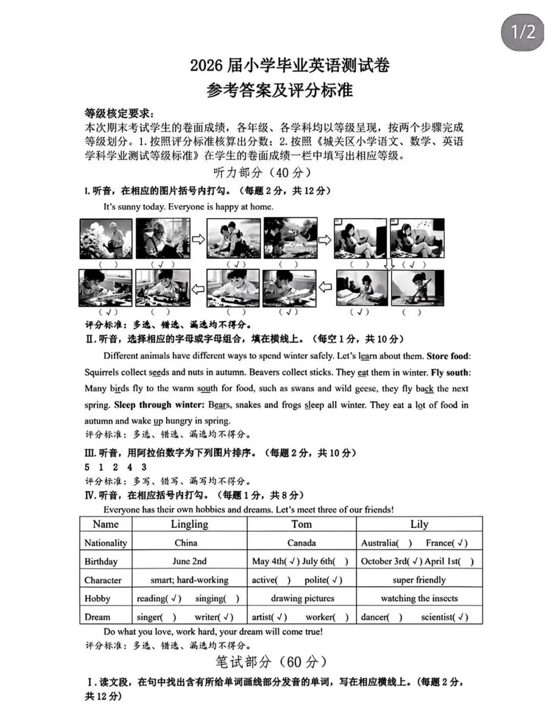 2026兰州小升初英语真题曝光!只会死背单词的孩子,今年要吃大亏-第5张图片-四季读书网 2026兰州小升初英语真题曝光!只会死背单词的孩子,今年要吃大亏-第5张图片-四季读书网