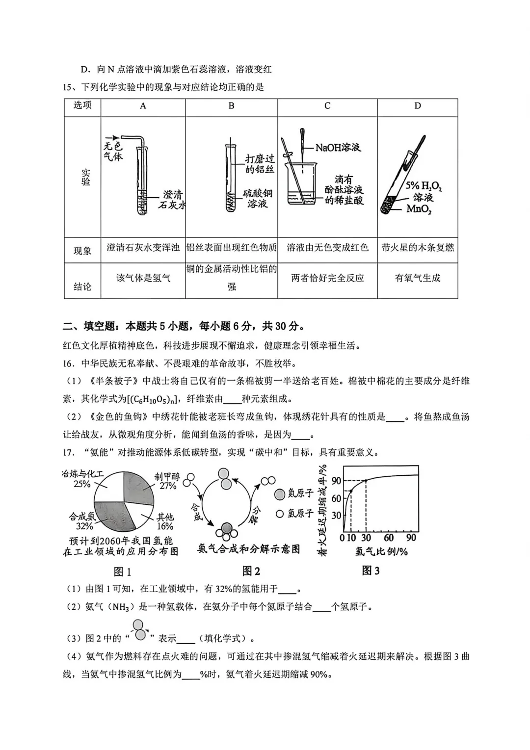 2026年湖南中考化学试卷-第2张图片-四季读书网
