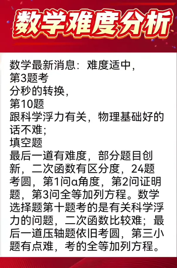 中考数学题目难度分析-第3张图片-四季读书网