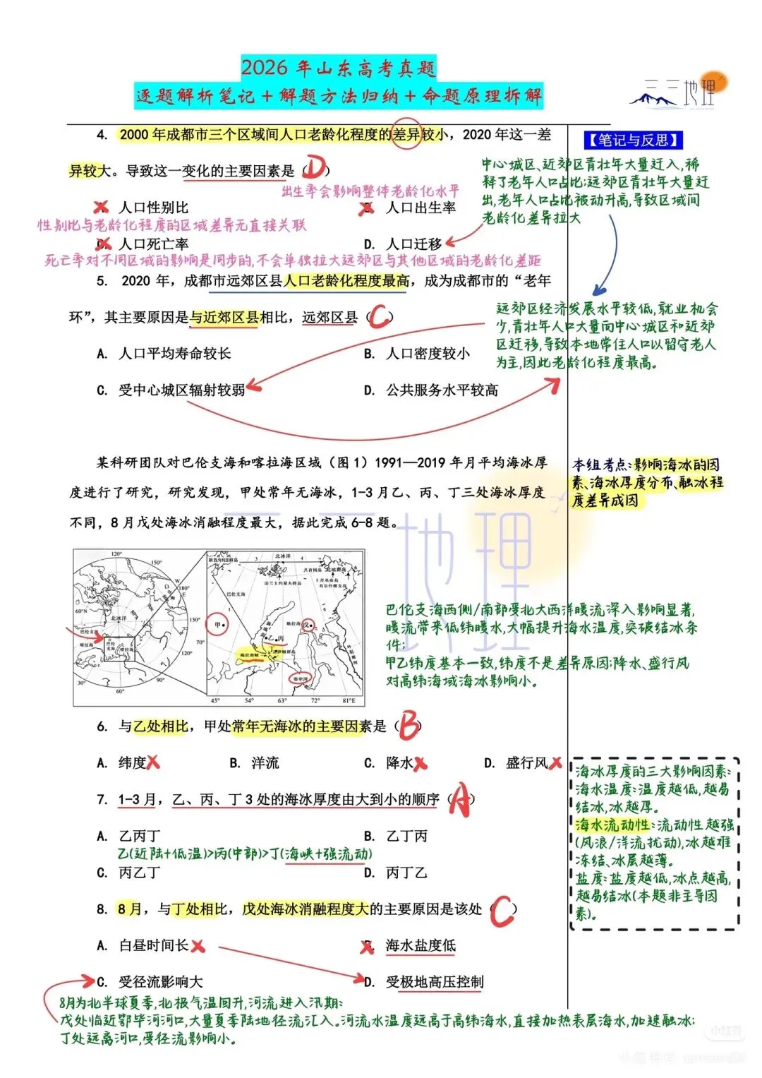2026高考地理(山东卷)真题(以及答案参考解析)-第15张图片-四季读书网 2026高考地理(山东卷)真题(以及答案参考解析)-第15张图片-四季读书网