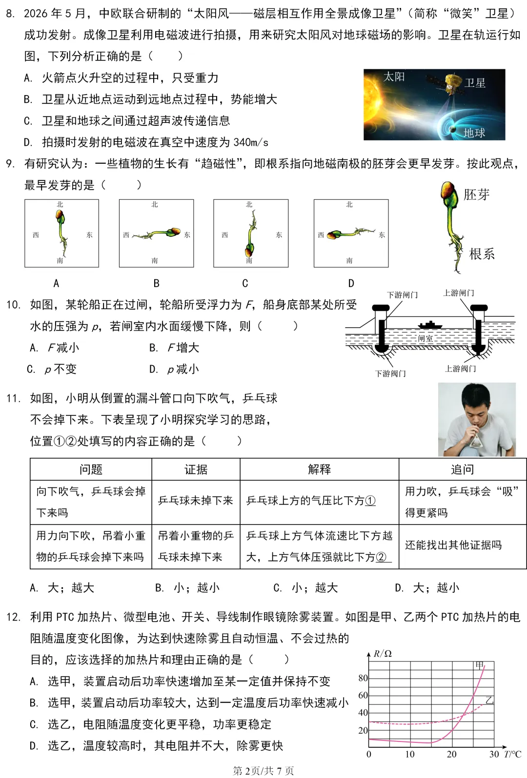 中考真题 | 江苏省扬州市2026年初中学业水平考试物理试题-第2张图片-四季读书网