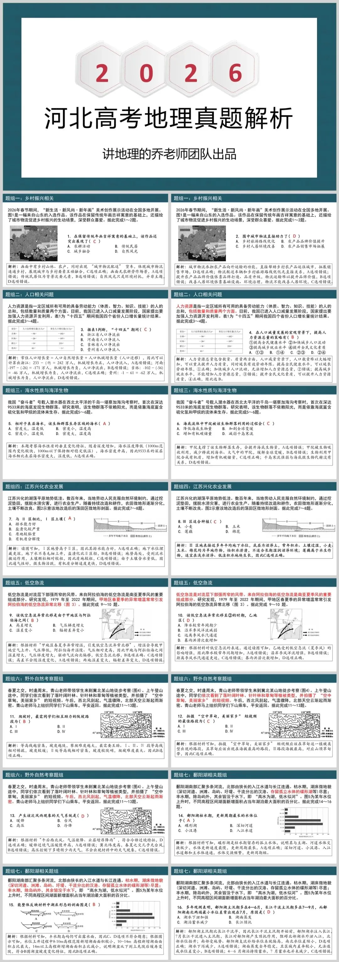 2026年河北省高考地理真题解析(选择题官方答案)-第1张图片-四季读书网