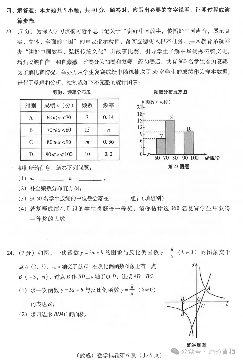 2026中考真题:甘肃省中考全学科试卷含答案(可下载)-第8张图片-四季读书网 2026中考真题:甘肃省中考全学科试卷含答案(可下载)-第8张图片-四季读书网