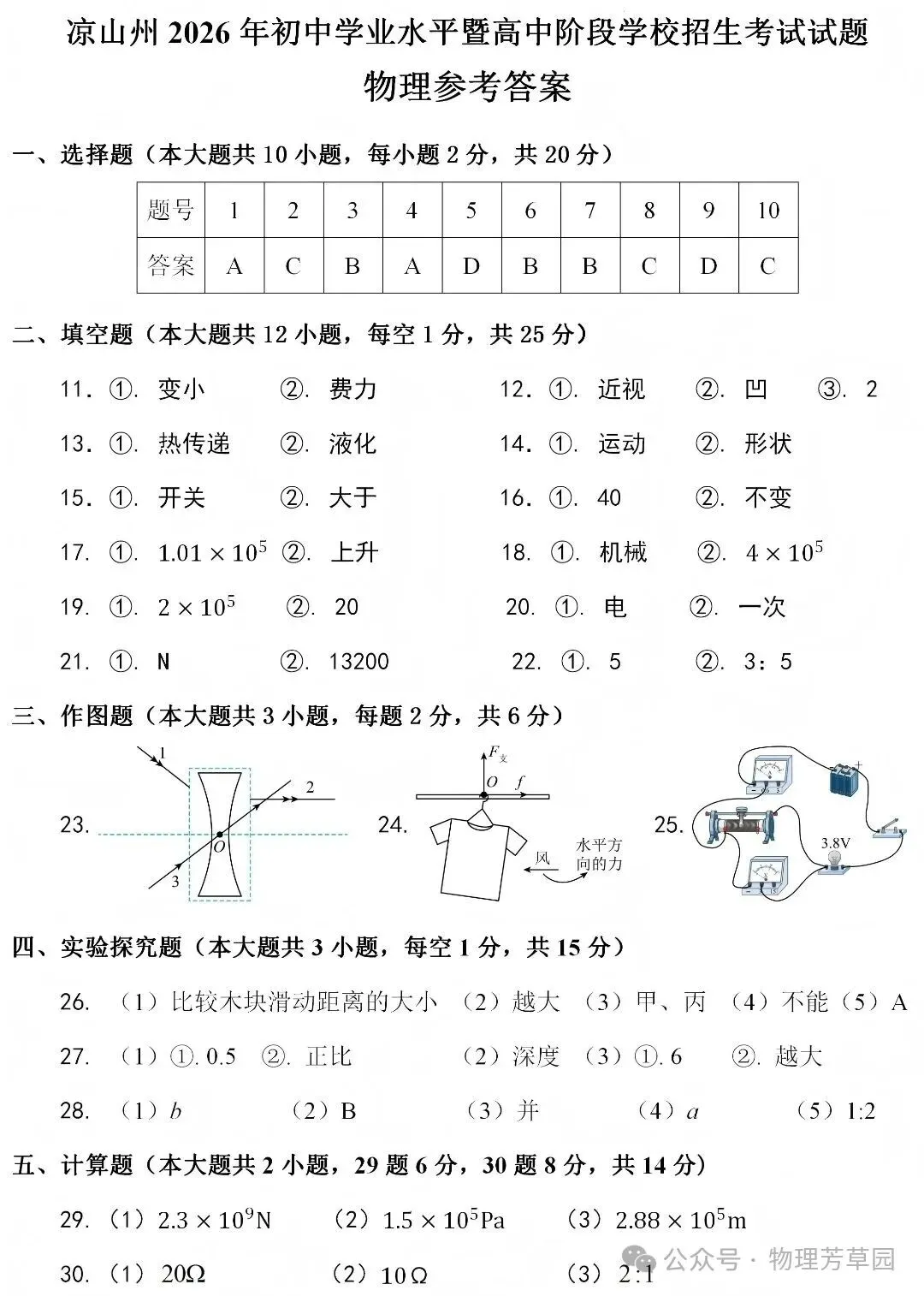 中考真题原卷:凉山州2026年中考全7学科试题(无答案)-第34张图片-四季读书网