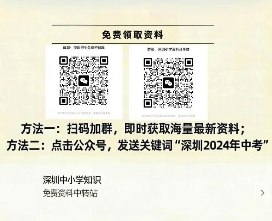 2024年深圳中考全科试卷及答案解析-第6张图片-四季读书网