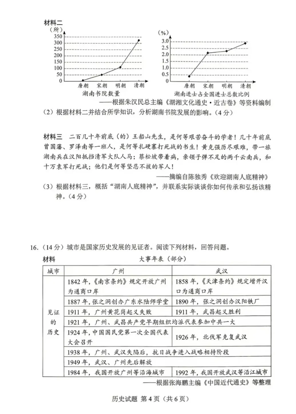 2026年湖南省中考试卷及参考答案-第39张图片-四季读书网
