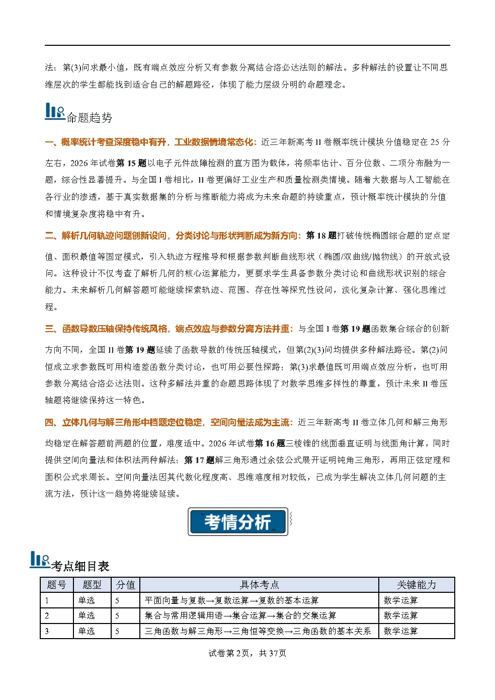 2026年全国新高考二卷数学真题完全解读-第2张图片-四季读书网
