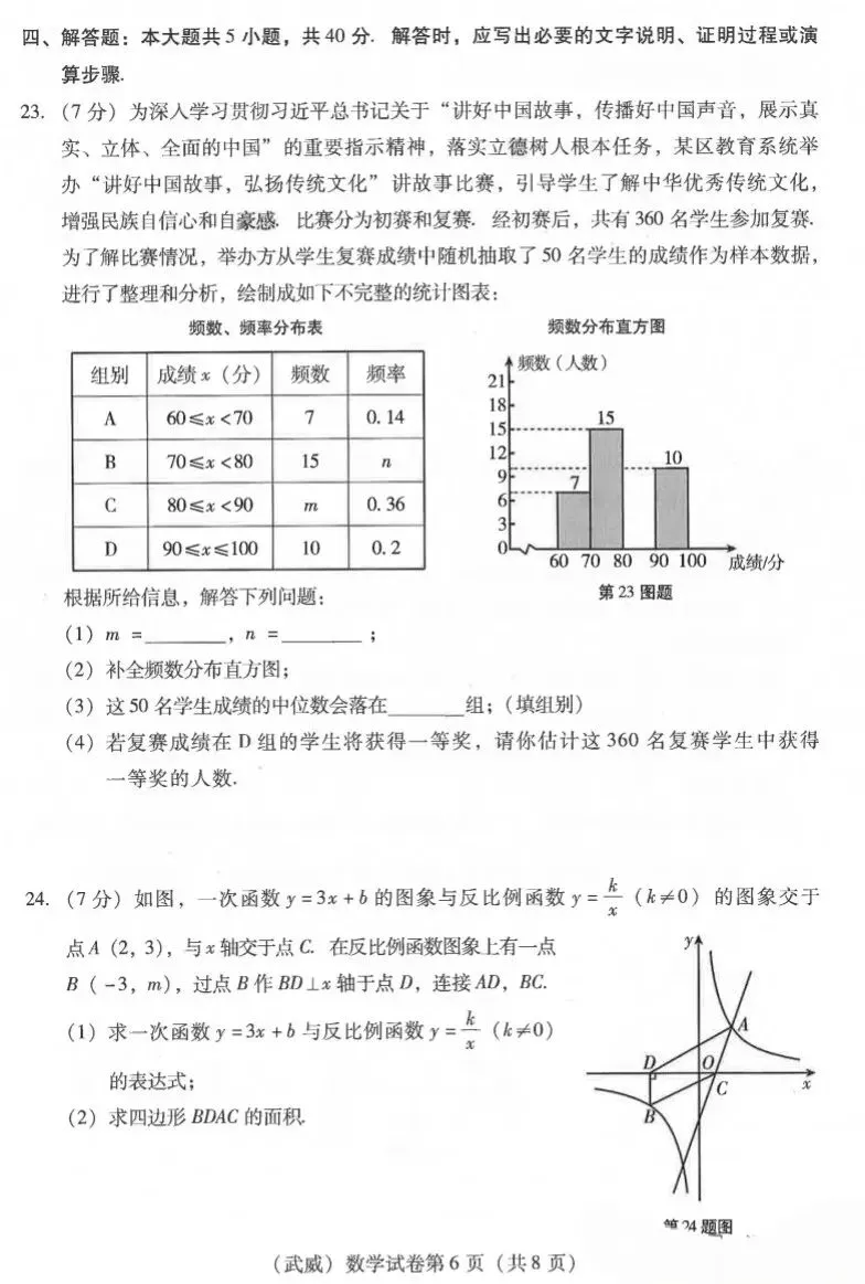 2026 年甘肃省中考全科试卷及参考答案-第17张图片-四季读书网