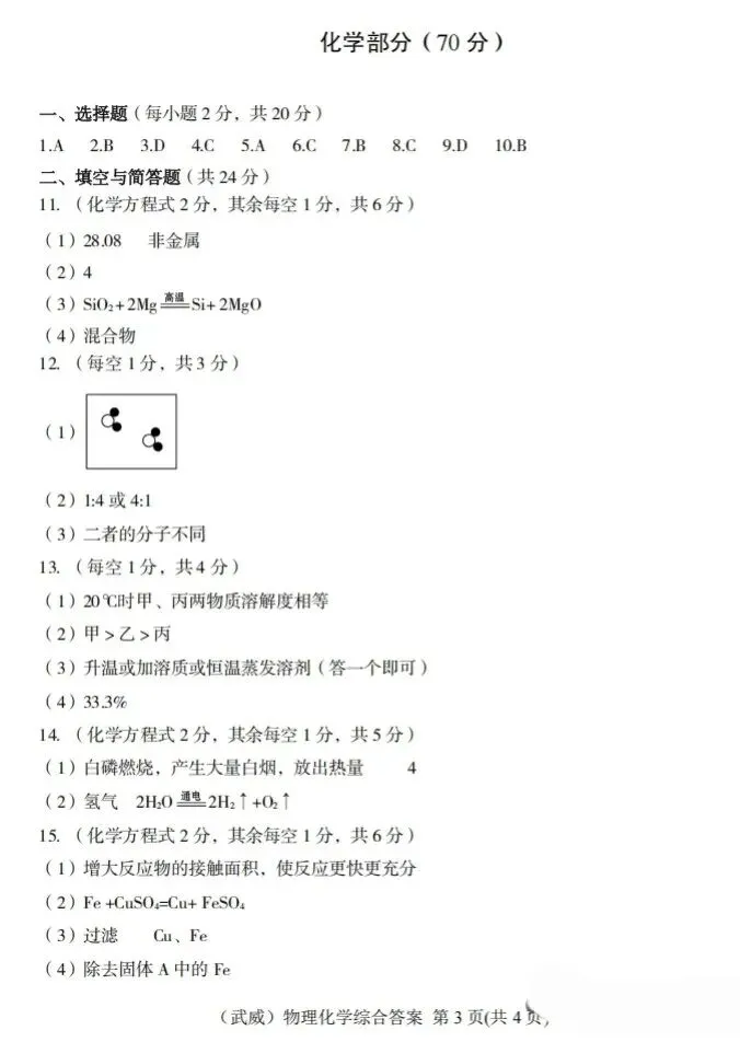 2026 年甘肃省中考全科试卷及参考答案-第45张图片-四季读书网