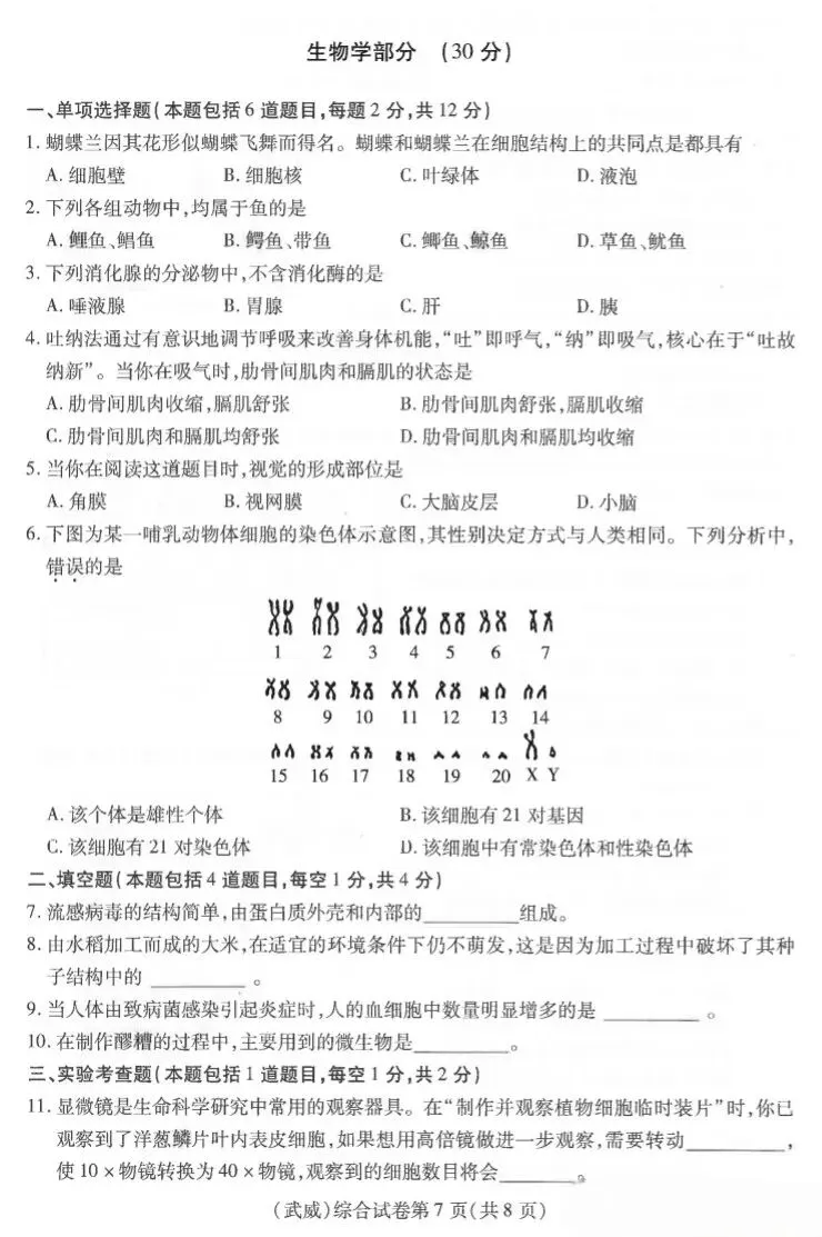 2026 年甘肃省中考全科试卷及参考答案-第53张图片-四季读书网