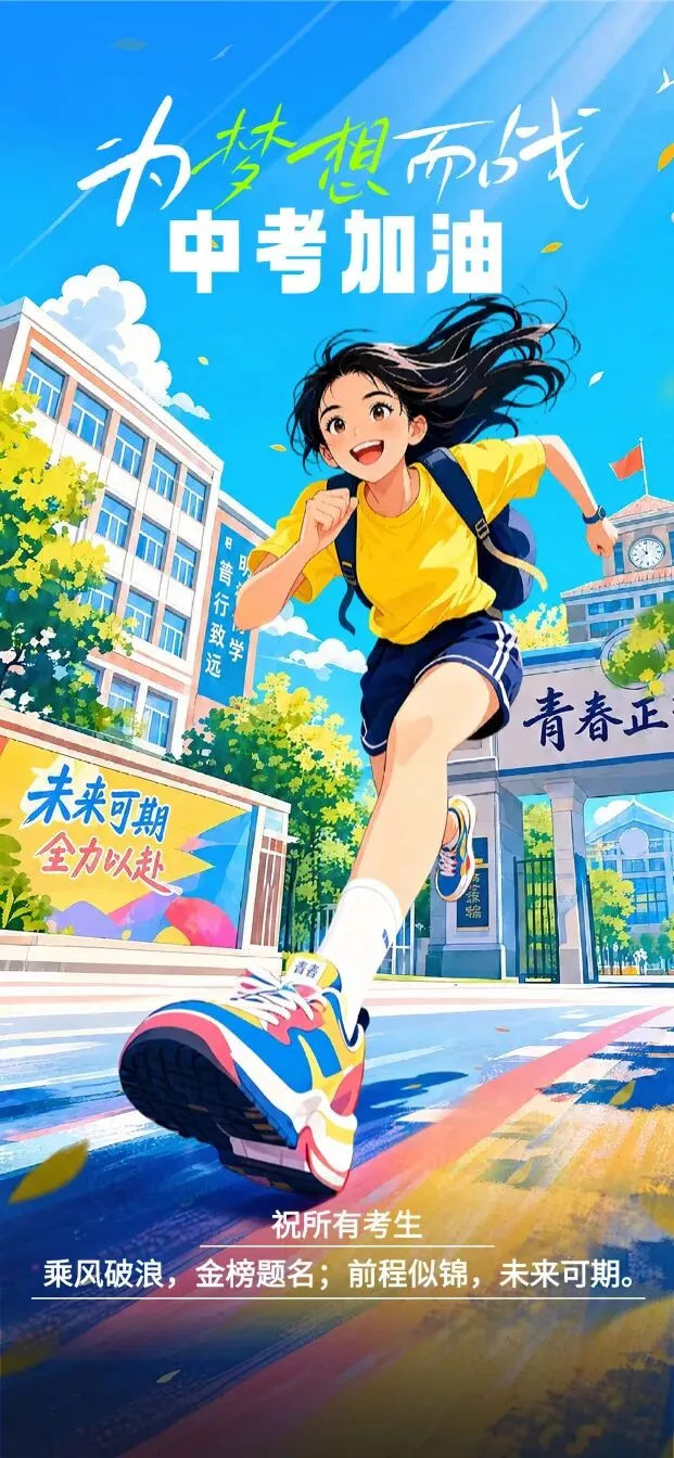中考加油丨加油少年,未来可期!(无水印海报)-第7张图片-四季读书网