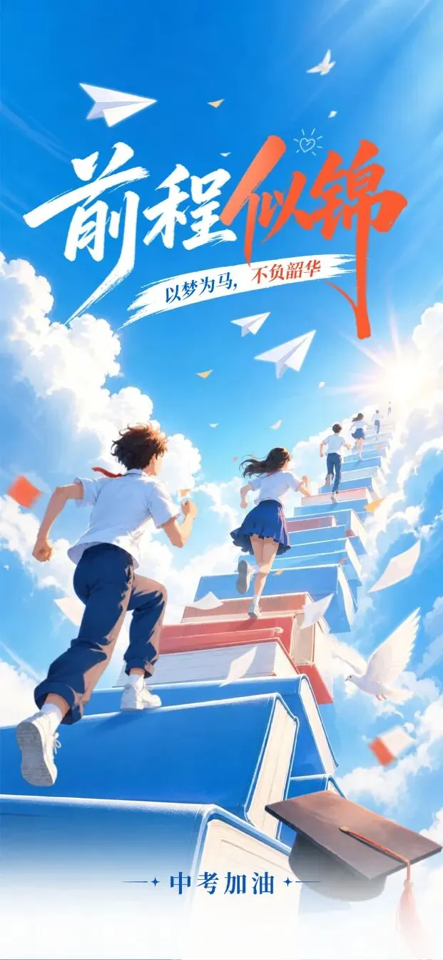 中考加油丨加油少年,未来可期!(无水印海报)-第12张图片-四季读书网