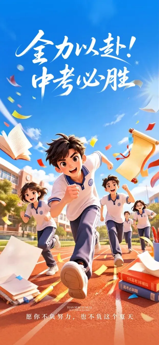 中考加油丨加油少年,未来可期!(无水印海报)-第13张图片-四季读书网