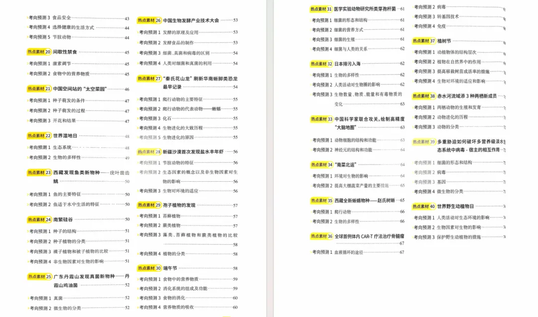 生物--会考--时事热点考点集锦【中考-复习-专项练习-知识归纳】-第2张图片-四季读书网