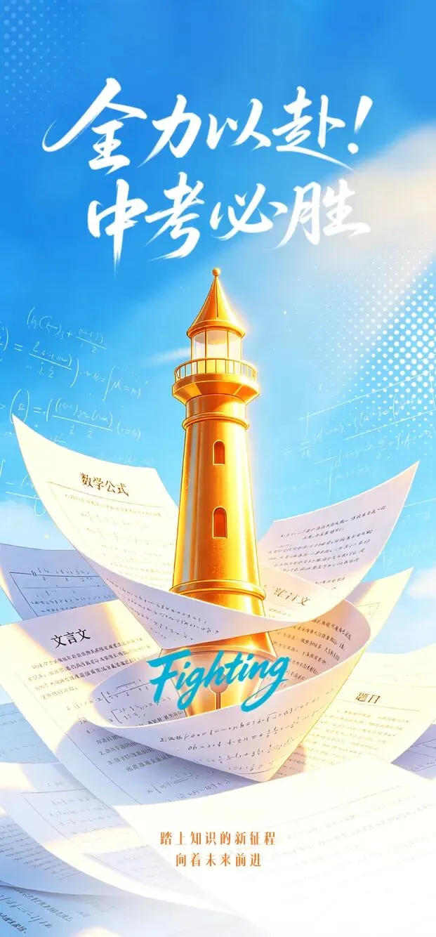 中考加油丨加油少年,未来可期!(无水印海报)-第20张图片-四季读书网