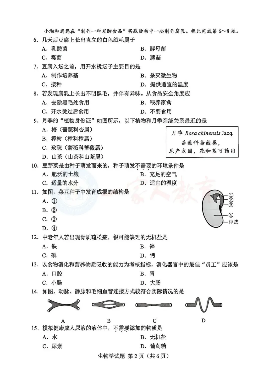生地会考真题!2026年湖南省生地会考真题及解析直接领-第4张图片-四季读书网 生地会考真题!2026年湖南省生地会考真题及解析直接领-第4张图片-四季读书网