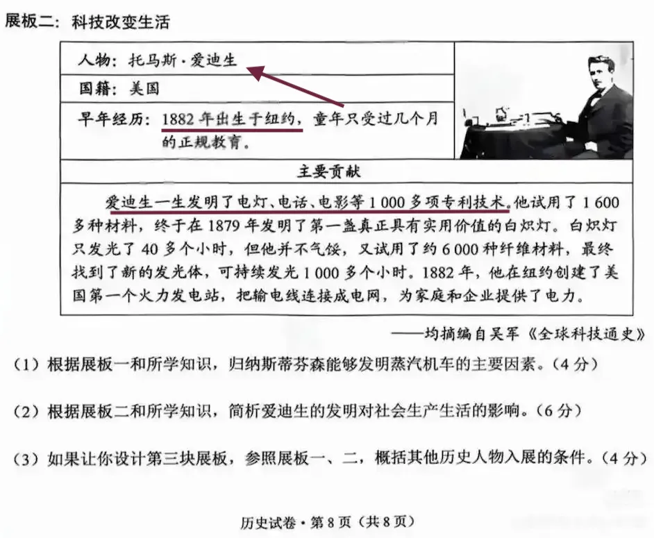 中考试卷的低级错误:“爱迪生发明了电灯、电话、电影等1000多项专利技术”-第1张图片-四季读书网 中考试卷的低级错误:“爱迪生发明了电灯、电话、电影等1000多项专利技术”-第1张图片-四季读书网
