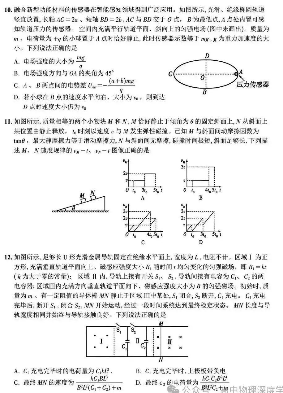2026年山东高考真题:物理-第4张图片-四季读书网