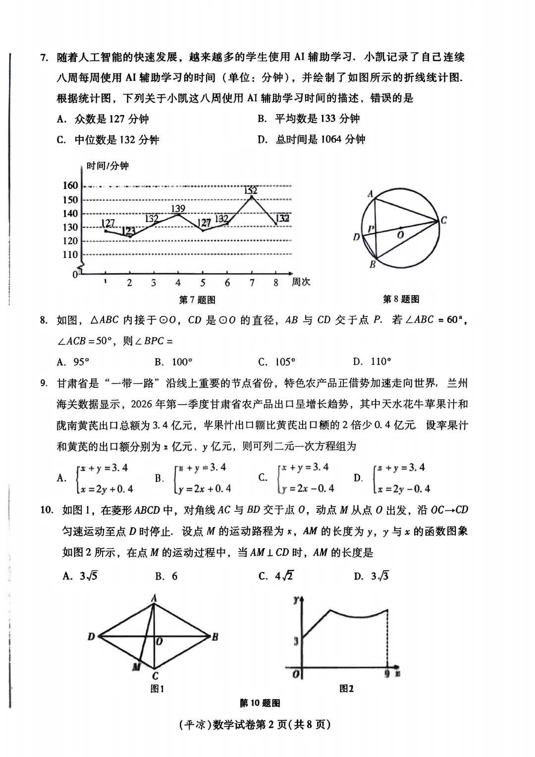 基于六维试卷难度分析模型的平凉市2026年初中学业水平考试数学难度定量分析-第2张图片-四季读书网