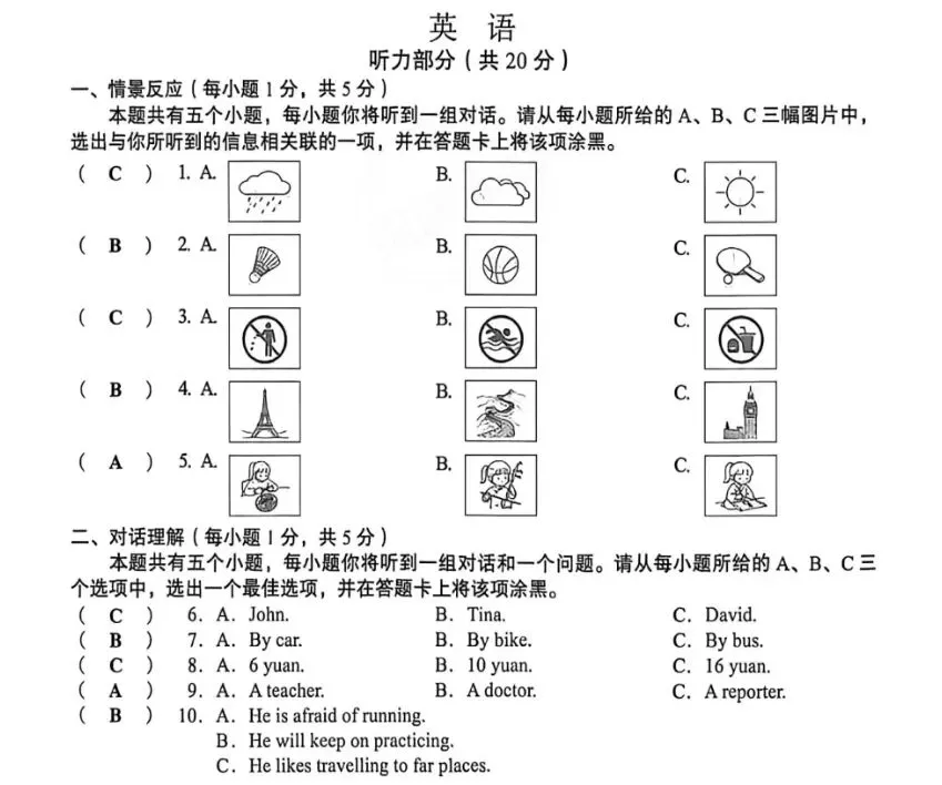 2026年山西中考英语真题+答案-第1张图片-四季读书网