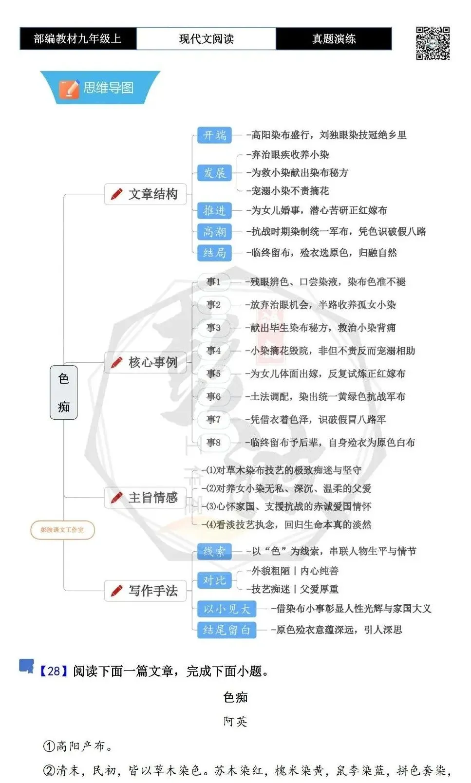 【现代文阅读-真题演练】九年级上-28-色痴-思维导图+试题精析-第5张图片-四季读书网 【现代文阅读-真题演练】九年级上-28-色痴-思维导图+试题精析-第5张图片-四季读书网