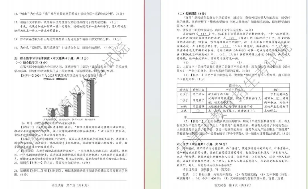 2026年天津中考试卷及真题答案电子版PDF(含历年2013年至2026年)-第1张图片-四季读书网